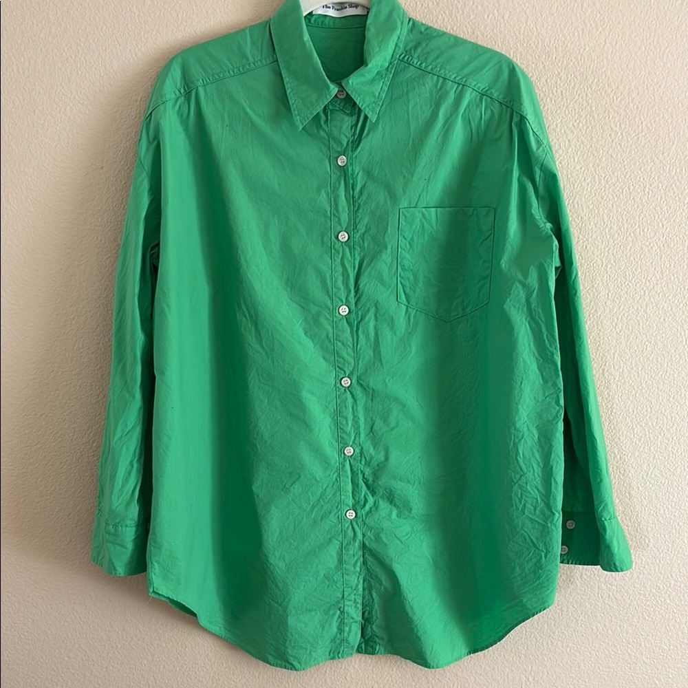Frankie Shop Green Button Down Shirt